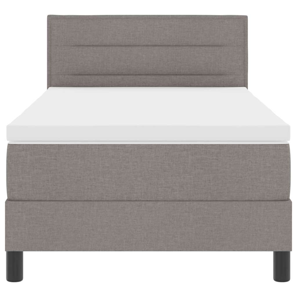 Boxspringbett mit LED-Lichtleisten Taupe 90 x 200 cm Stoff