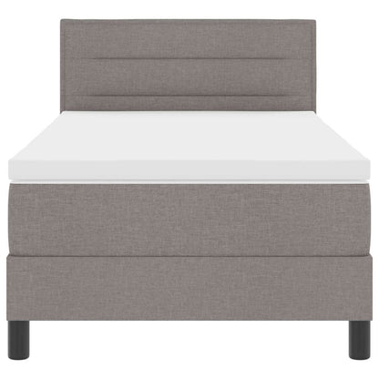 Boxspringbett mit LED-Lichtleisten Taupe 90 x 200 cm Stoff