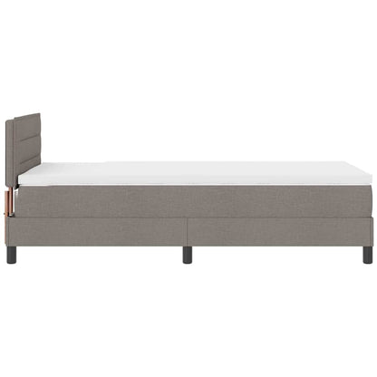 Boxspringbett mit LED-Lichtleisten Taupe 90 x 200 cm Stoff