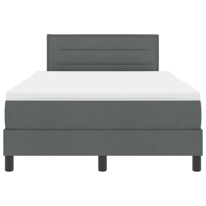 Boxspringbett mit Kopfteil Dunkelgrau 120 x 190 cm Stoff