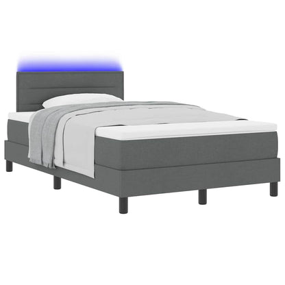 Boxspringbett mit Kopfteil Dunkelgrau 120 x 190 cm Stoff