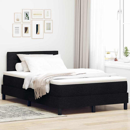 Boxspringbett mit LED-Lichtleisten Schwarz 120 x 190 cm Stoff