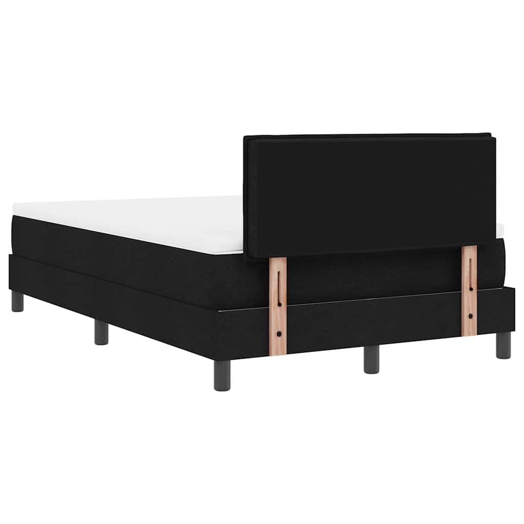 Boxspringbett mit LED-Lichtleisten Schwarz 120 x 190 cm Stoff