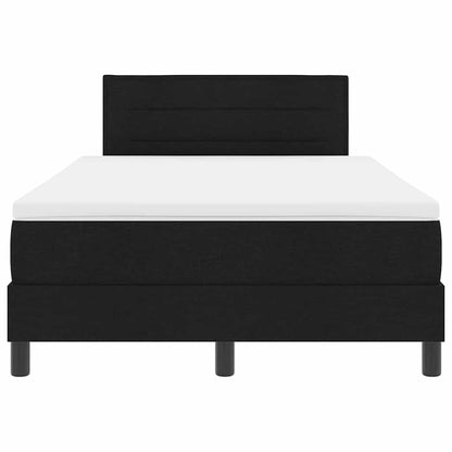 Boxspringbett mit LED-Lichtleisten Schwarz 120 x 190 cm Stoff