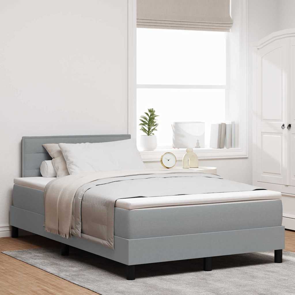 Boxspringbett mit Matratze mit LED Hellgrau 120 x 200 cm Stoff