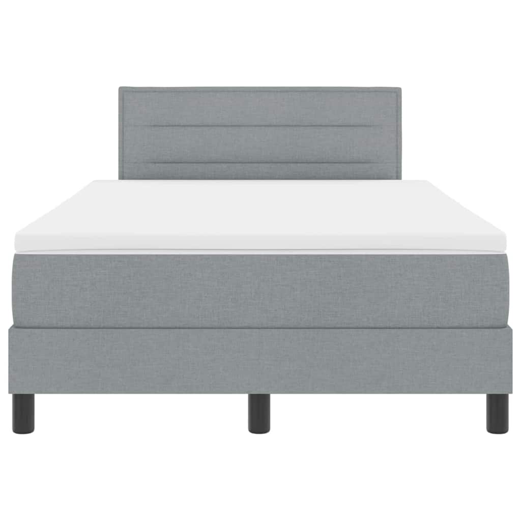 Boxspringbett mit Matratze mit LED Hellgrau 120 x 200 cm Stoff