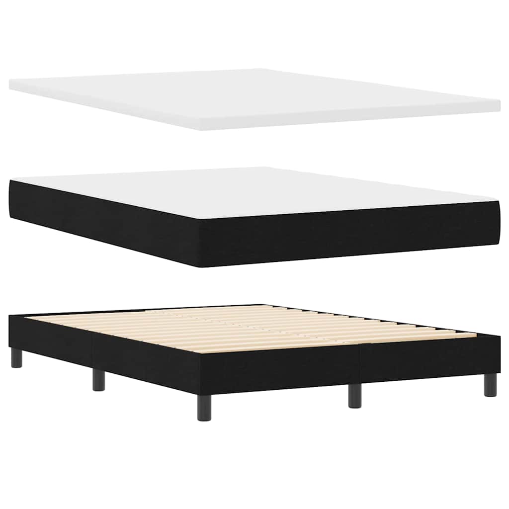 Boxspringbett mit Matratze mit LED Schwarz 140 x 190 cm Stoff