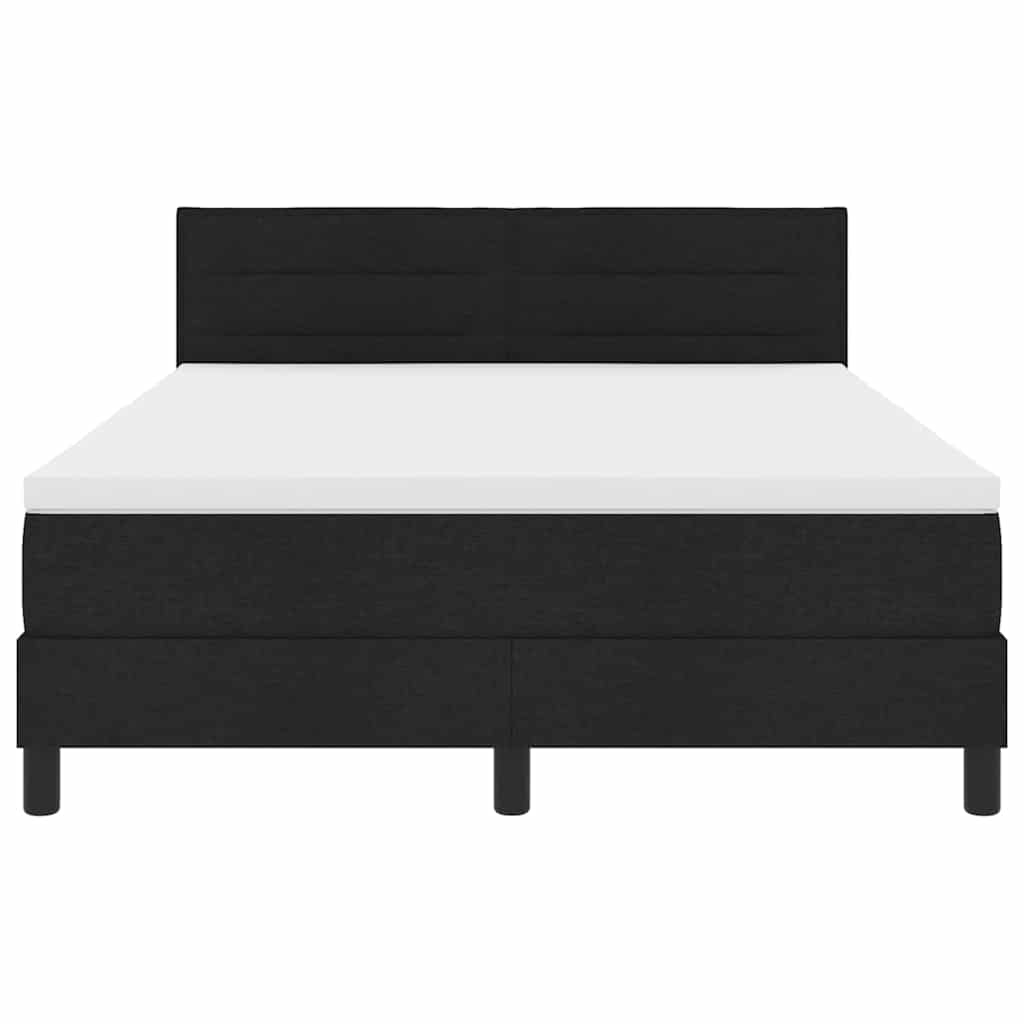Boxspringbett mit Matratze mit LED Schwarz 140 x 190 cm Stoff