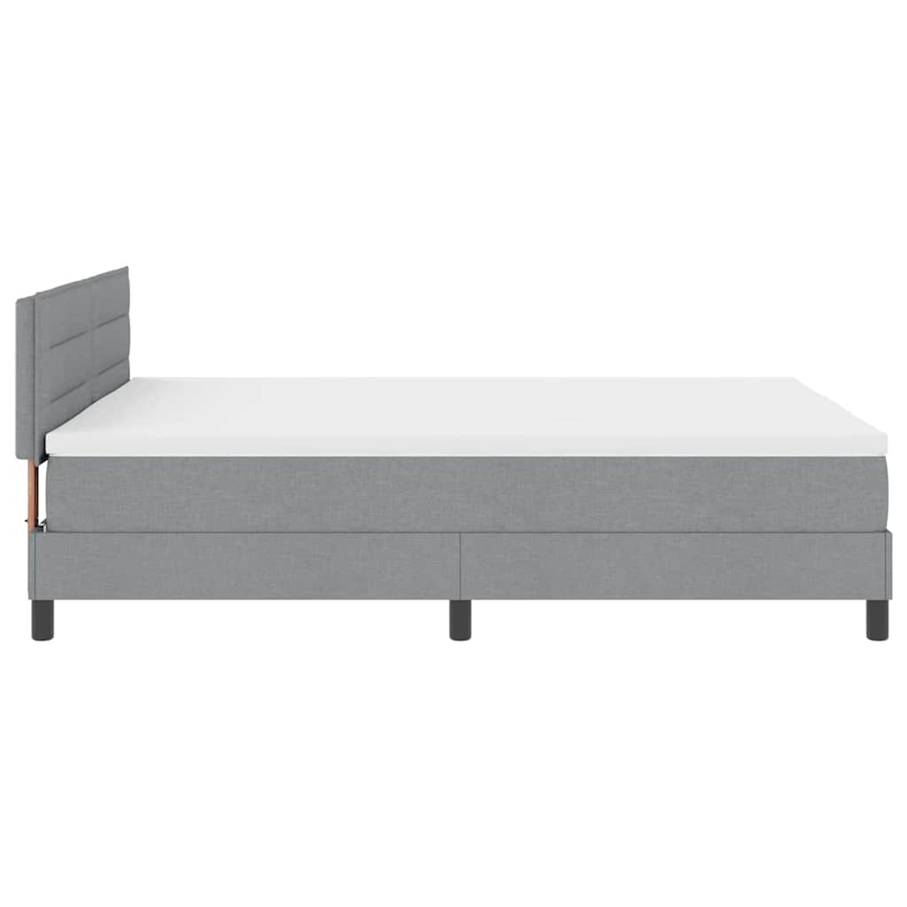 Boxspringbett mit Matratze mit LED Hellgrau 140 x 200 cm Stoff