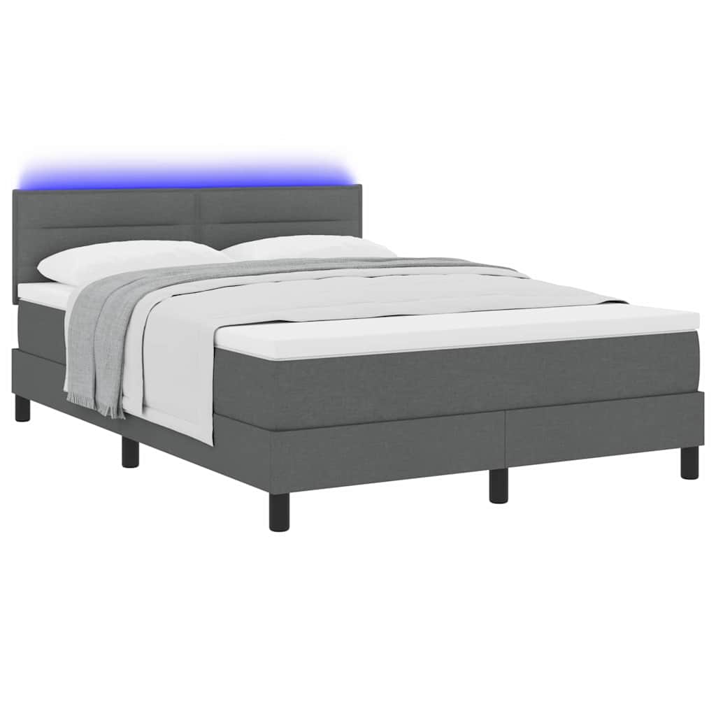 Boxspringbett mit Matratze Dunkelgrau 140 x 200 cm Stoff