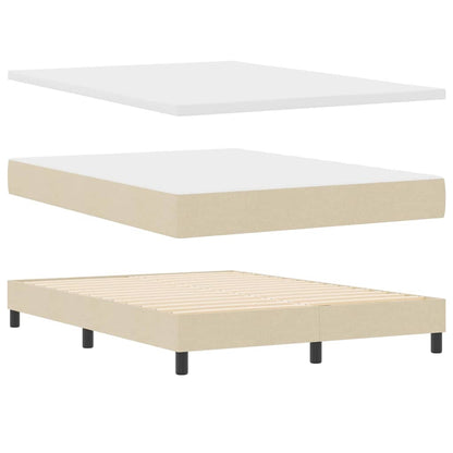Boxspringbett mit LED-Lichtleisten Creme 160 x 200 cm Stoff