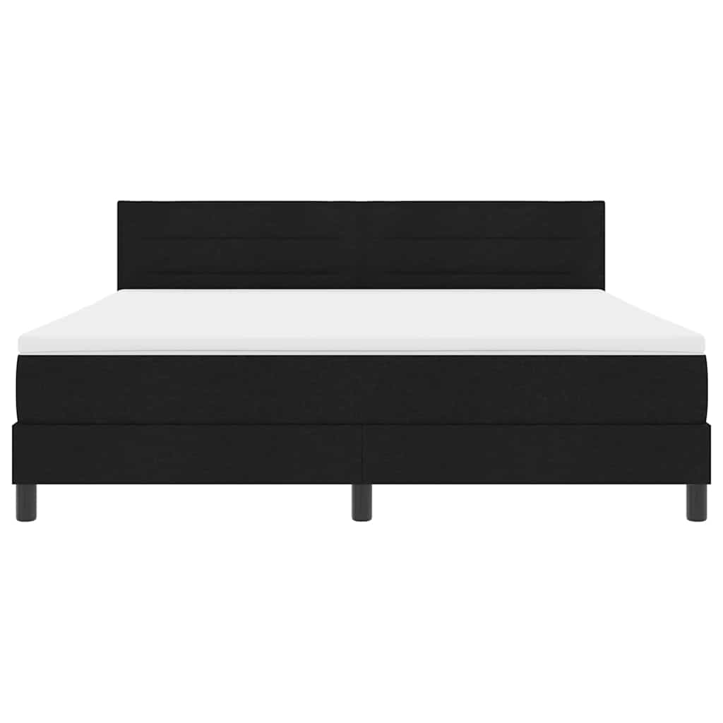 Boxspringbett mit Matratze mit LED Schwarz 180 x 200 cm Stoff