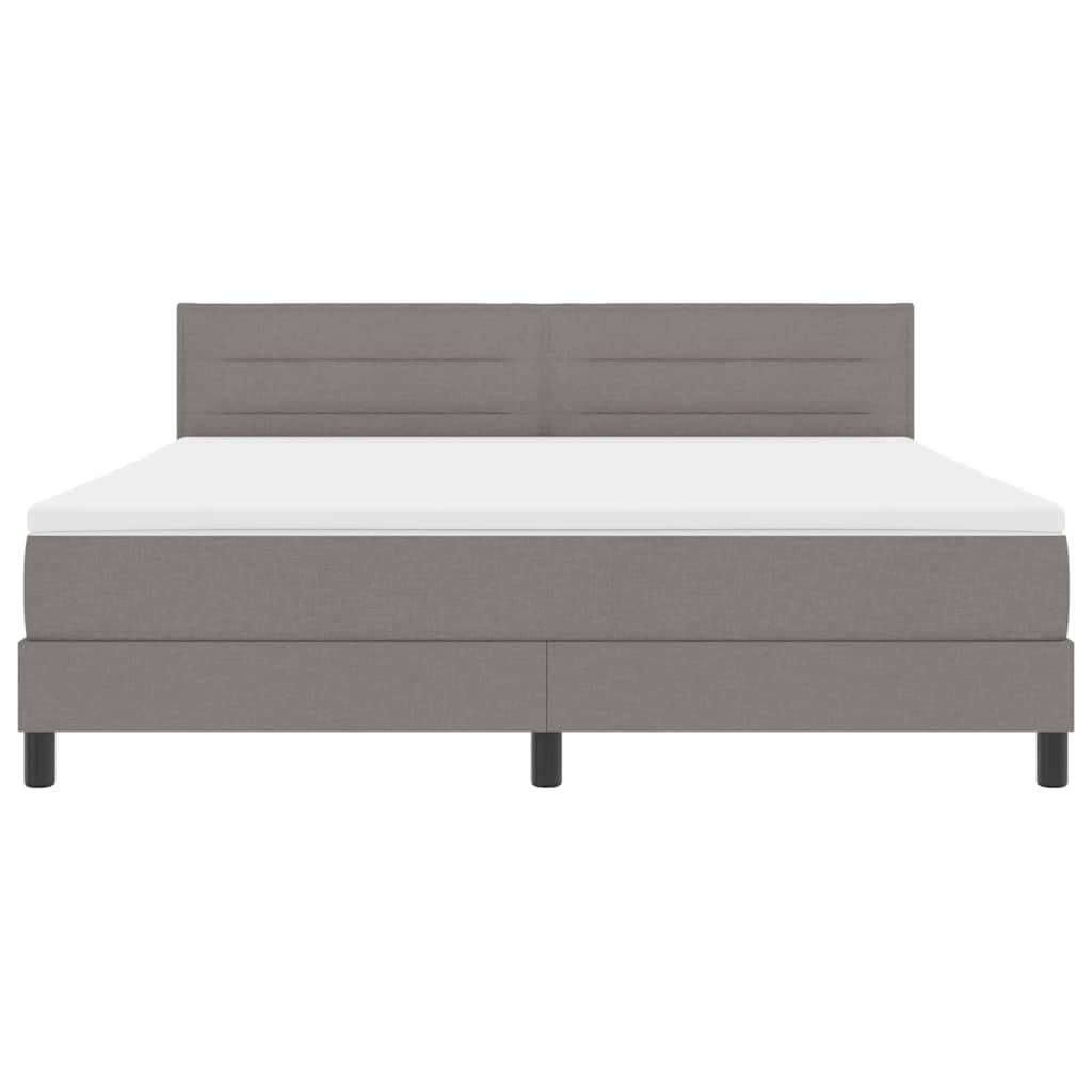 Boxspringbett mit LED-Lichtleisten Taupe 180 x 200 cm Stoff