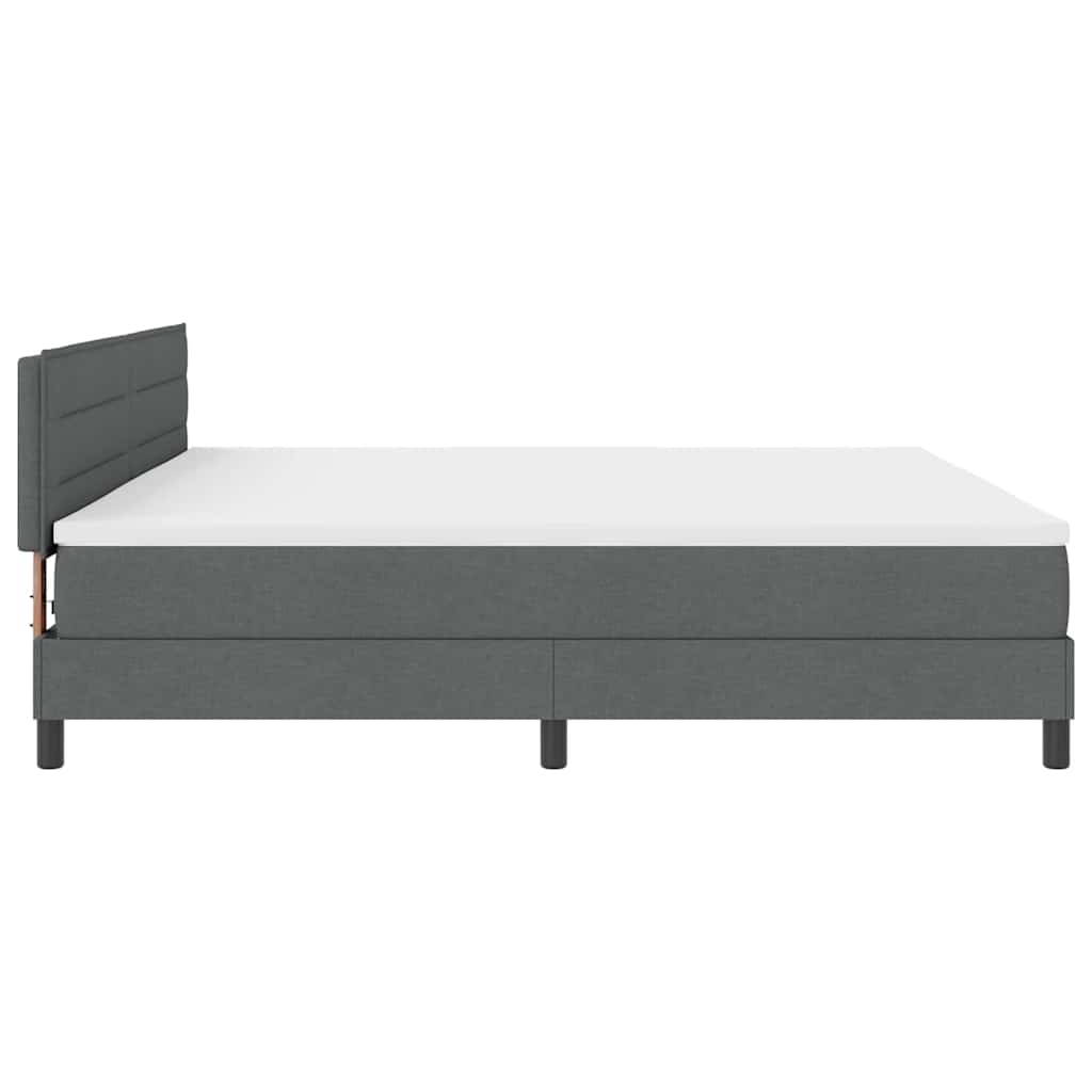 Boxspringbett mit Matratze Dunkelgrau 200 x 200 cm Stoff