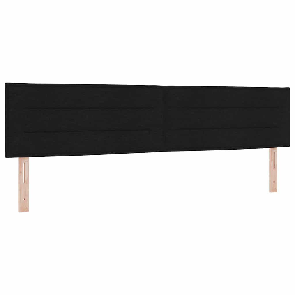 Boxspringbett mit LED-Lichtleisten Schwarz 200 x 200 cm Stoff