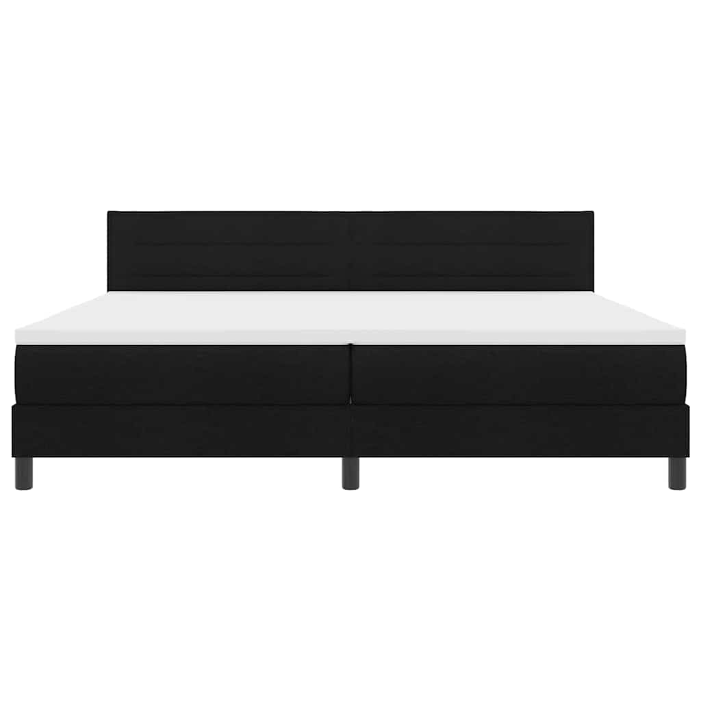 Boxspringbett mit LED-Lichtleisten Schwarz 200 x 200 cm Stoff