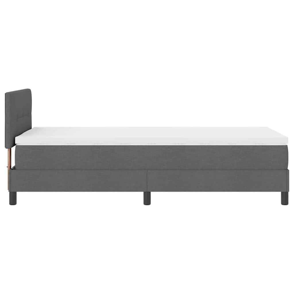 Boxspringbett mit LED-Lichtleisten Dunkelgrau 80 x 200 cm Stoff
