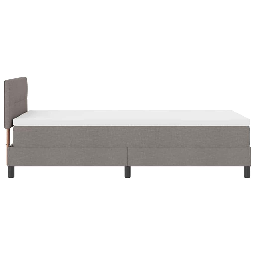 Boxspringbett mit LED-Lichtleisten Taupe 90 x 190 cm Stoff