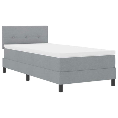 Boxspringbett mit Kissen Hellgrau 100 x 200 cm Stoff