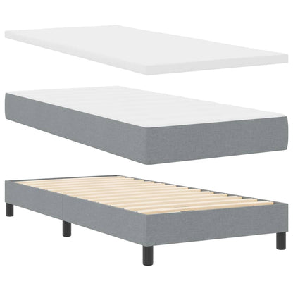 Boxspringbett mit Kissen Hellgrau 100 x 200 cm Stoff