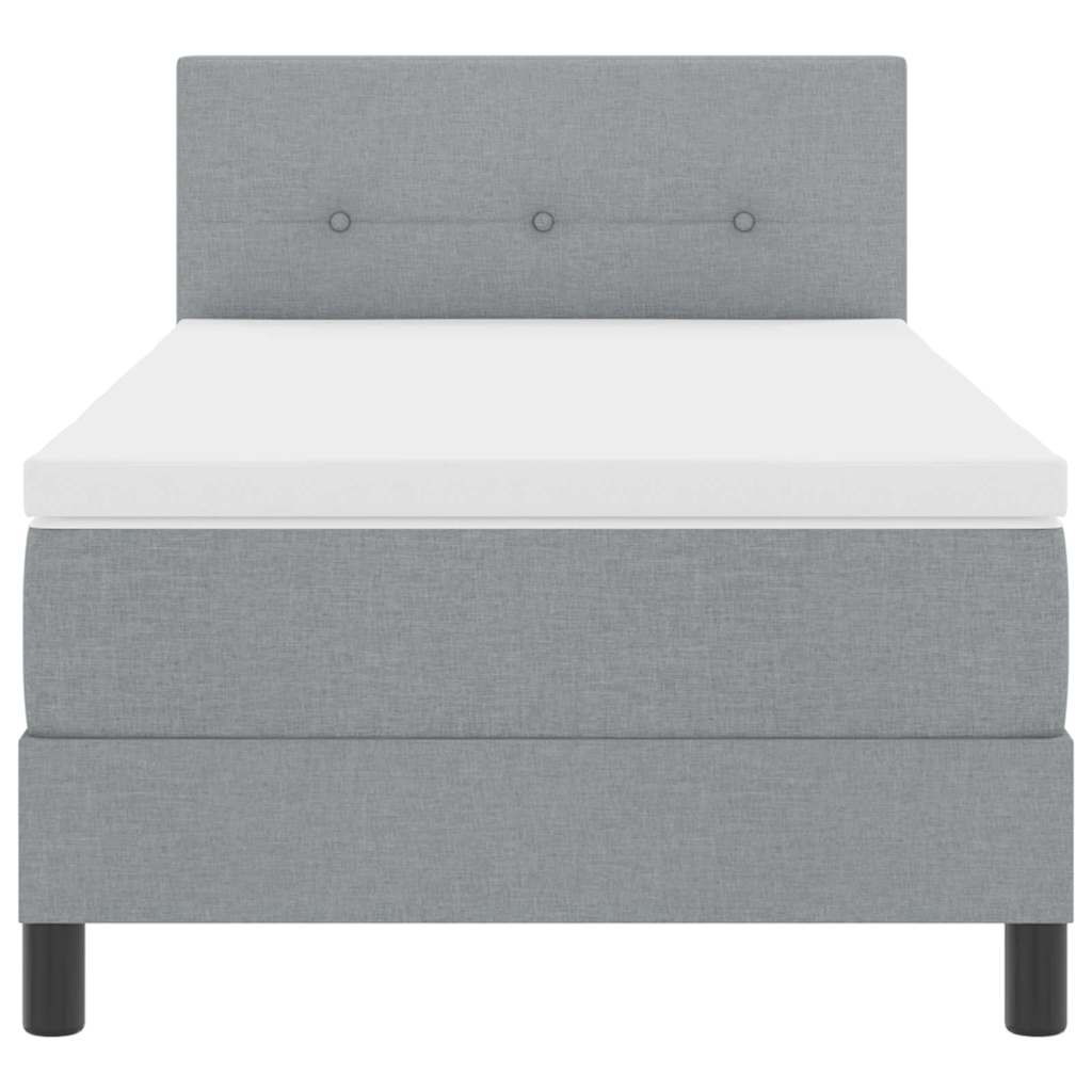 Boxspringbett mit Kissen Hellgrau 100 x 200 cm Stoff