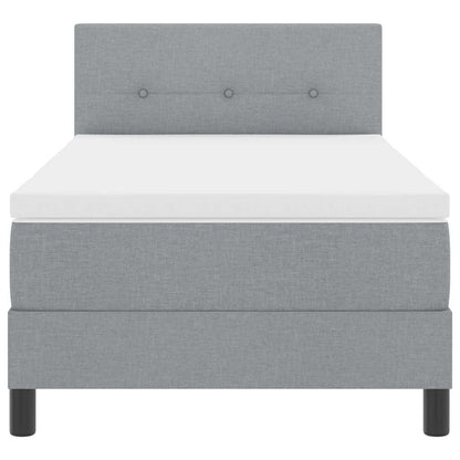 Boxspringbett mit Kissen Hellgrau 100 x 200 cm Stoff
