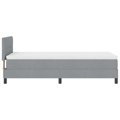 Boxspringbett mit Kissen Hellgrau 100 x 200 cm Stoff