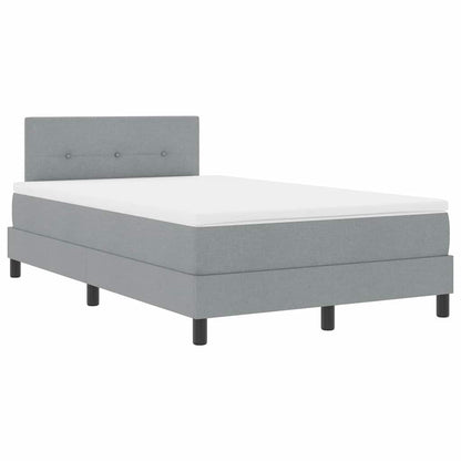 Boxspringbett mit LED-Lichtleisten Hellgrau 120 x 190 cm Stoff
