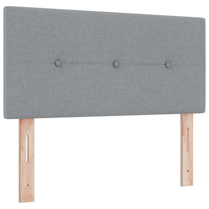 Boxspringbett mit LED-Lichtleisten Hellgrau 120 x 190 cm Stoff