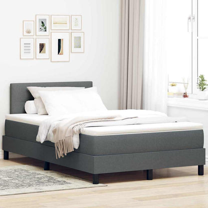 Boxspringbett mit Kopfteil Dunkelgrau 120 x 190 cm Stoff