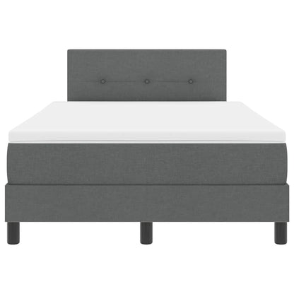 Boxspringbett mit Kopfteil Dunkelgrau 120 x 190 cm Stoff