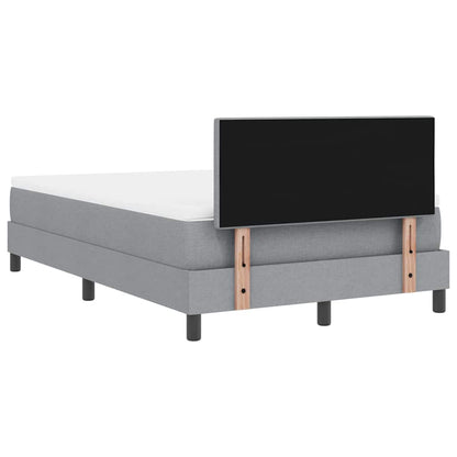 Boxspringbett mit LED-Lichtleisten Hellgrau 120 x 200 cm Stoff