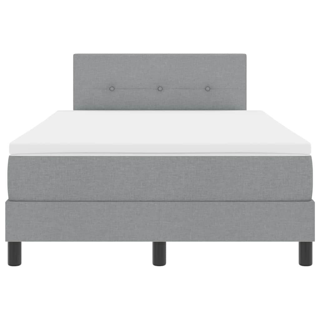 Boxspringbett mit LED-Lichtleisten Hellgrau 120 x 200 cm Stoff