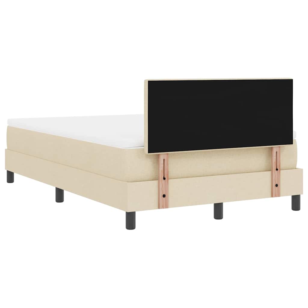 Boxspringbett mit LED-Lichtleisten Creme 120 x 200 cm Stoff