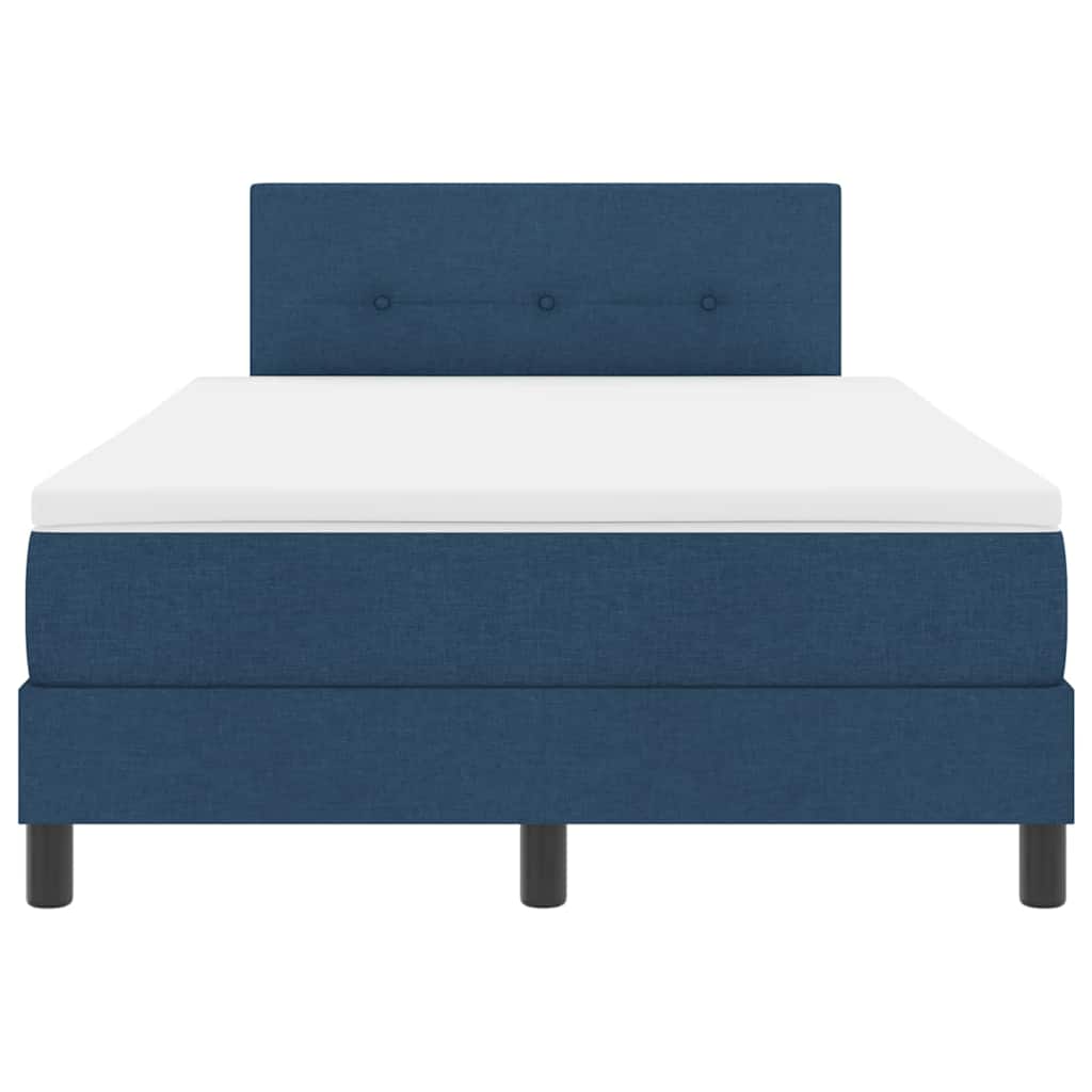Boxspringbett mit Kissen mit Kopfteil Blau 120 x 200 cm Stoff