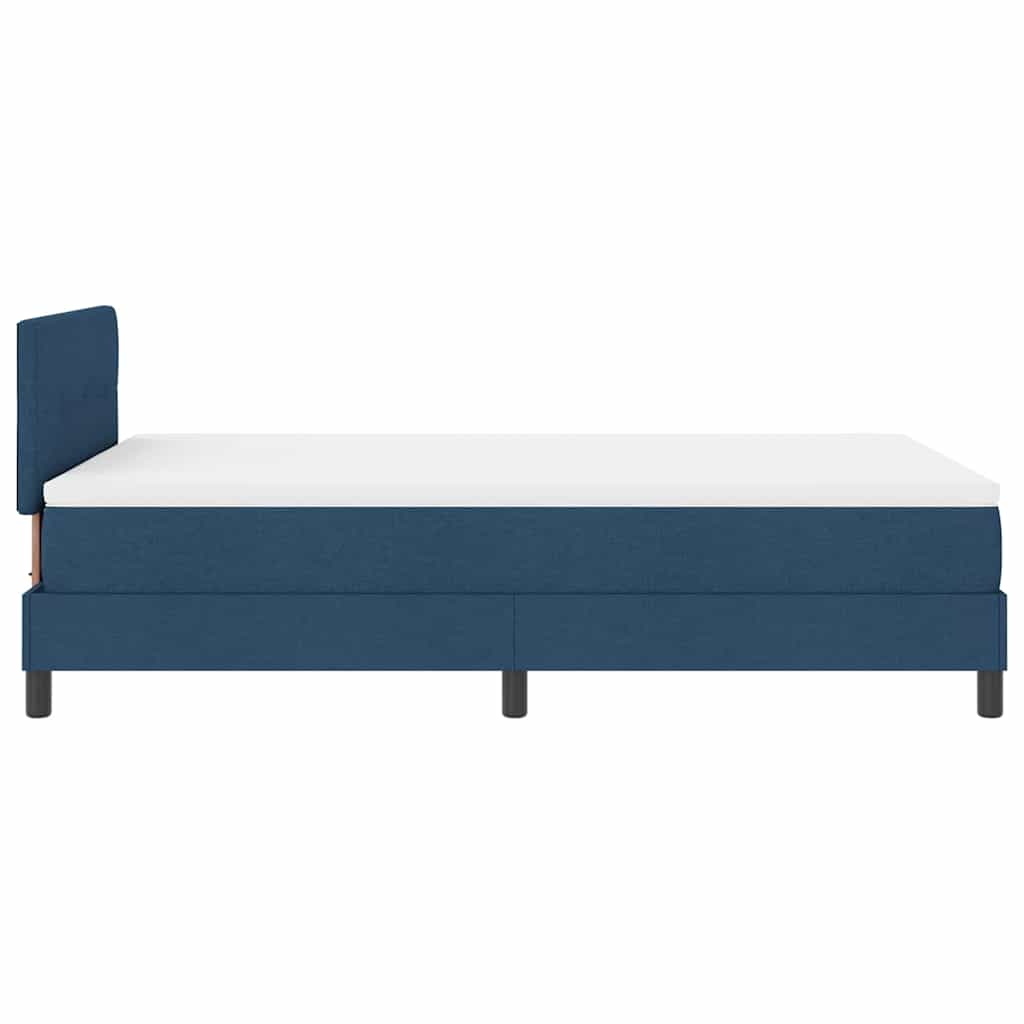Boxspringbett mit Kissen mit Kopfteil Blau 120 x 200 cm Stoff