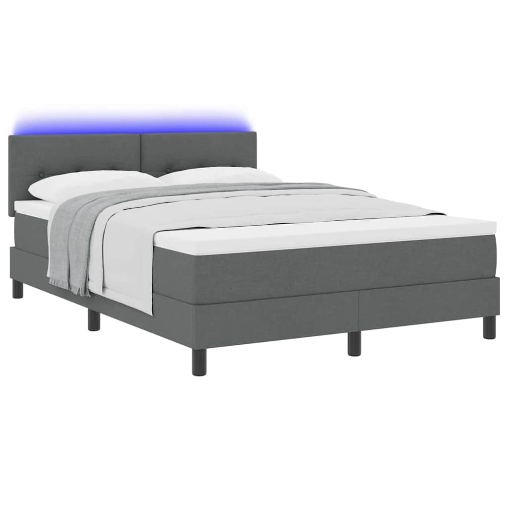Boxspringbett mit Matratze Dunkelgrau 140 x 190 cm Stoff