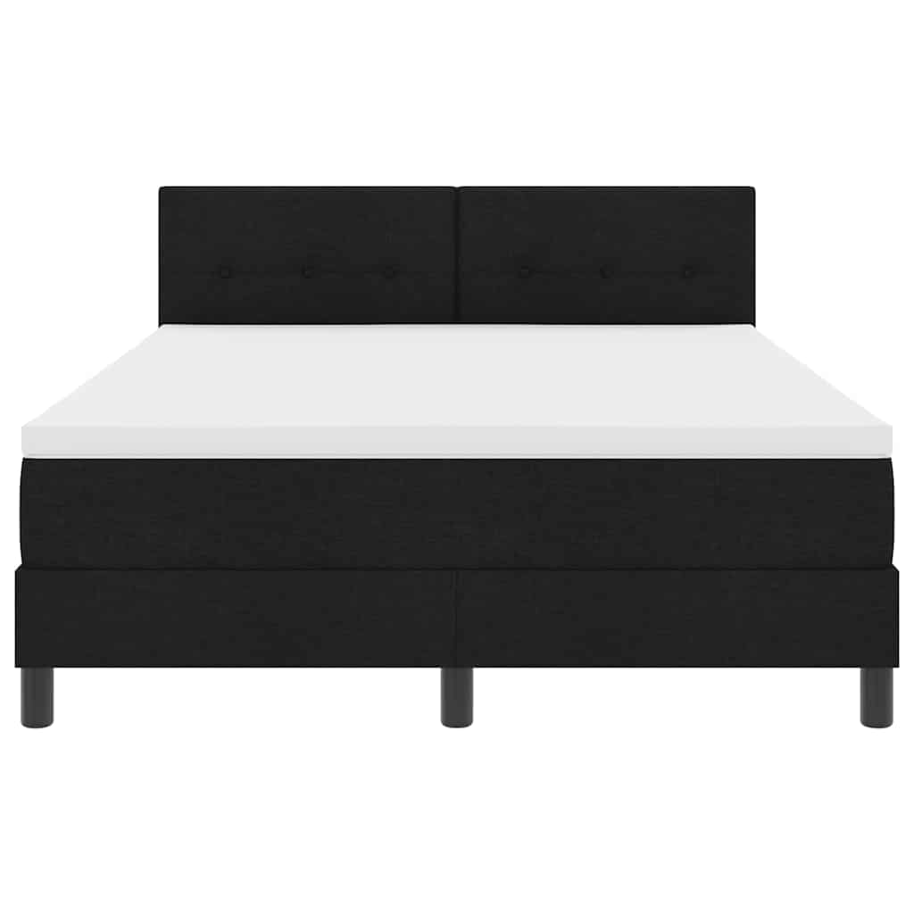 Boxspringbett mit LED-Lichtleisten Schwarz 140 x 190 cm Stoff