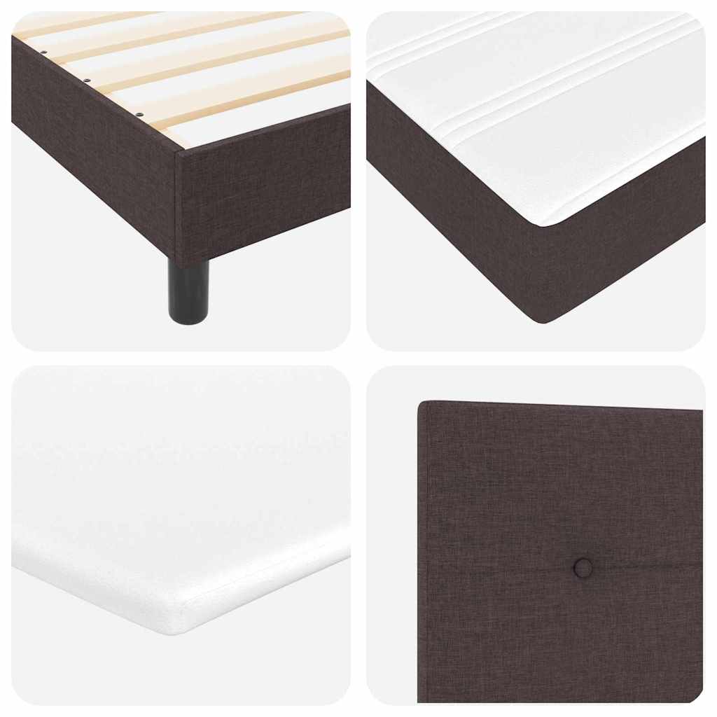 Boxspringbett mit Matratze Dunkelbraun 140 x 190 cm Stoff