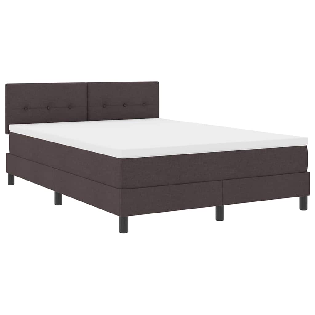 Boxspringbett mit Matratze Dunkelbraun 140 x 190 cm Stoff