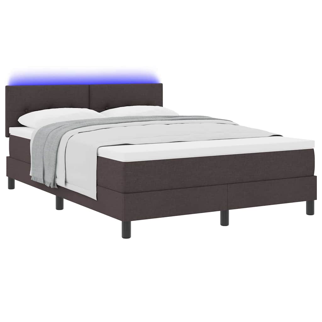 Boxspringbett mit Matratze Dunkelbraun 140 x 190 cm Stoff