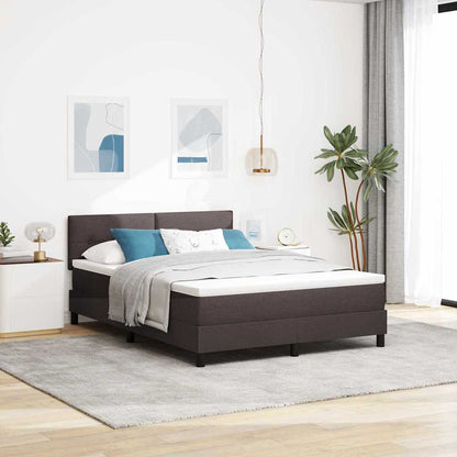 Boxspringbett mit Kopfteil Dunkelbraun 140 x 200 cm Stoff