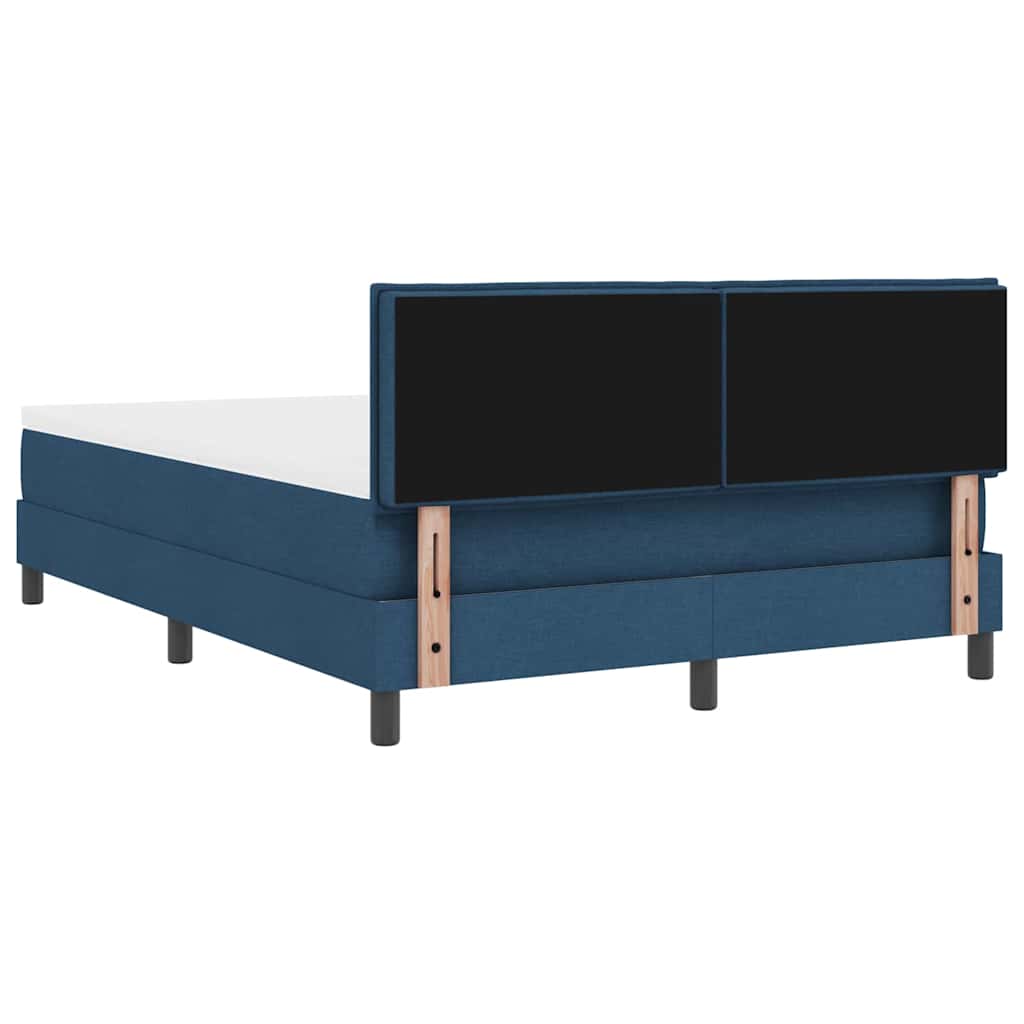 Boxspringbett mit LED-Lichtleisten Blau 140 x 200 cm Stoff