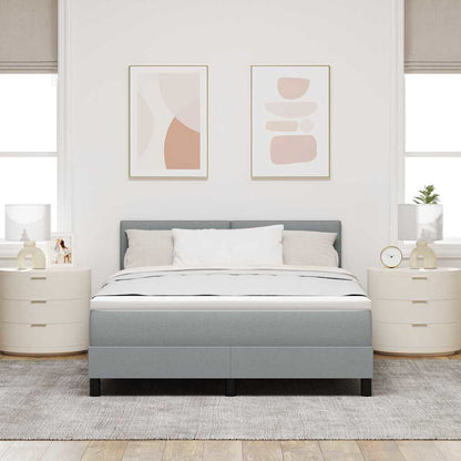 Boxspringbett mit Kissen Hellgrau 160 x 200 cm Stoff