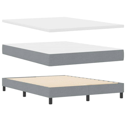 Boxspringbett mit Kissen Hellgrau 160 x 200 cm Stoff
