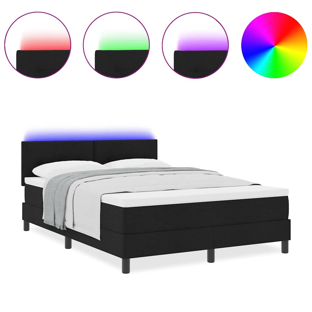 Boxspringbett mit Matratze Schwarz 160 x 200 cm Stoff
