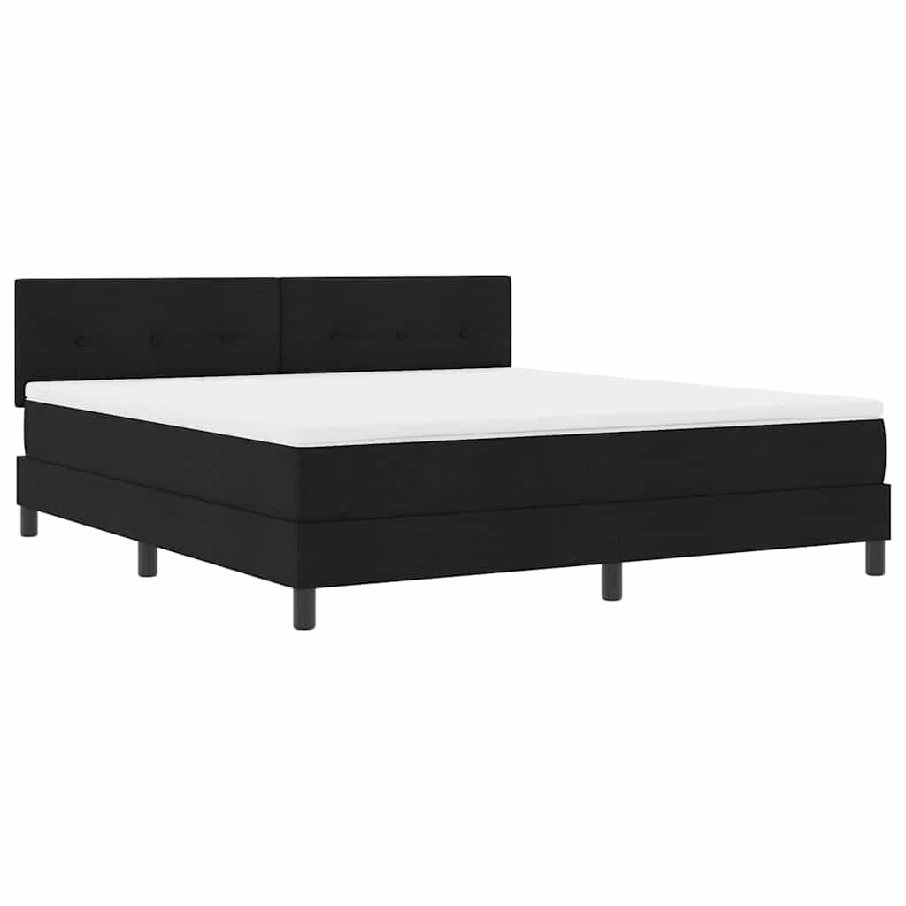 Boxspringbett mit LED-Lichtleisten Schwarz 180 x 200 cm Stoff
