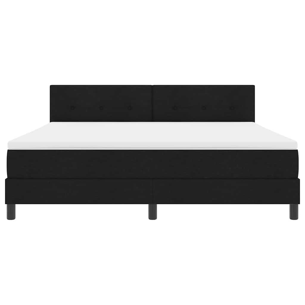 Boxspringbett mit LED-Lichtleisten Schwarz 180 x 200 cm Stoff