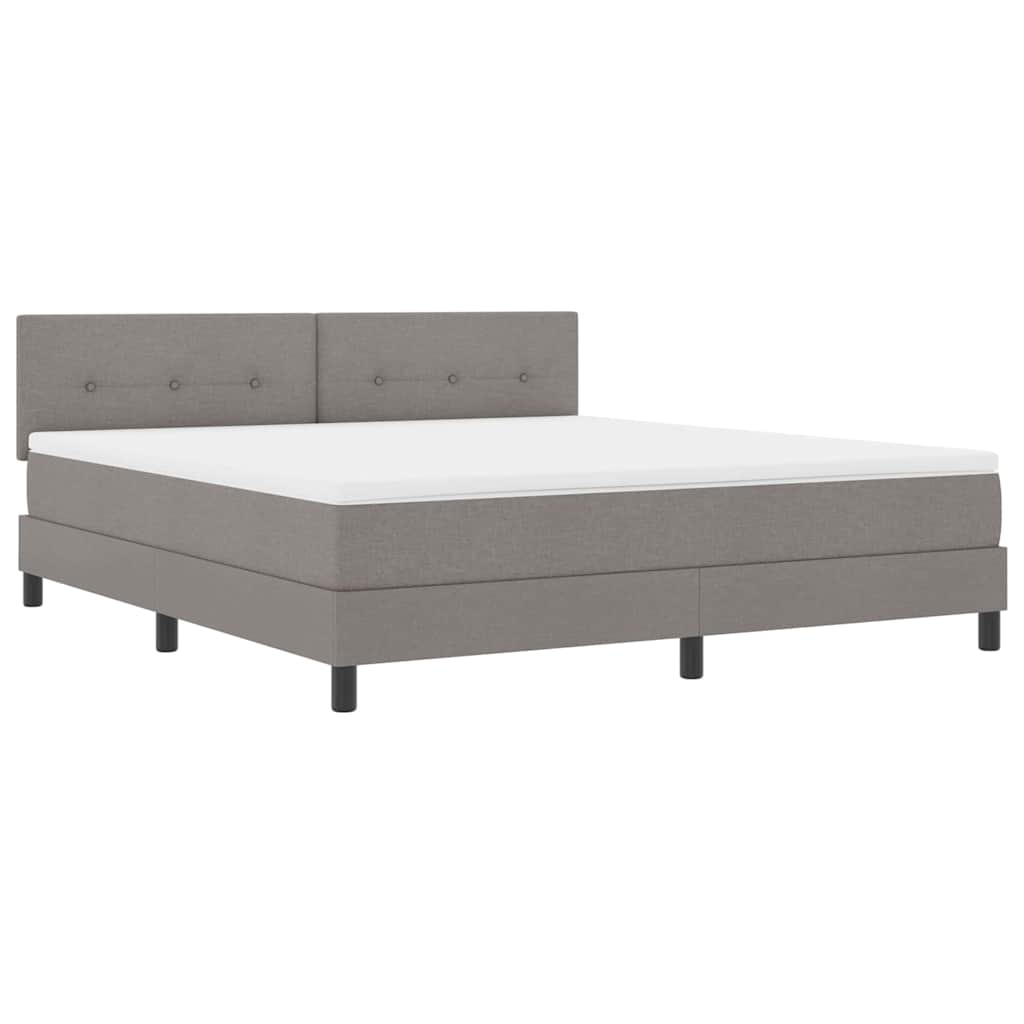 Boxspringbett mit LED-Lichtleisten Taupe 180 x 200 cm Stoff