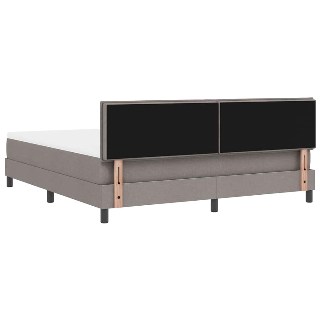 Boxspringbett mit LED-Lichtleisten Taupe 180 x 200 cm Stoff